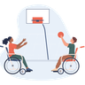 handicap basketball player illustrations