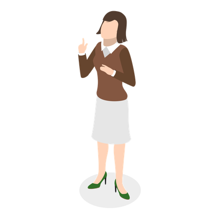 Disabled person standing and showing hand gestures  Illustration