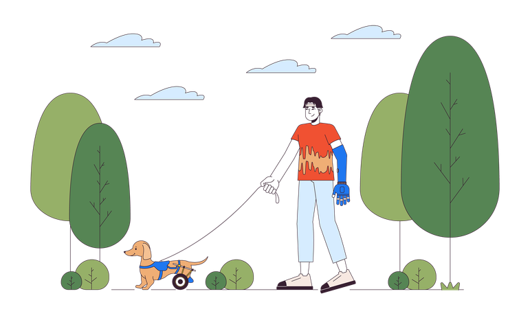 Disabled pet owner  Illustration