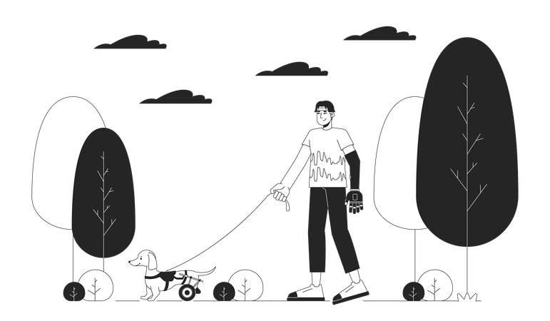 Disabled pet owner  Illustration