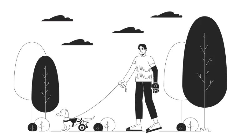 Disabled pet owner  Illustration