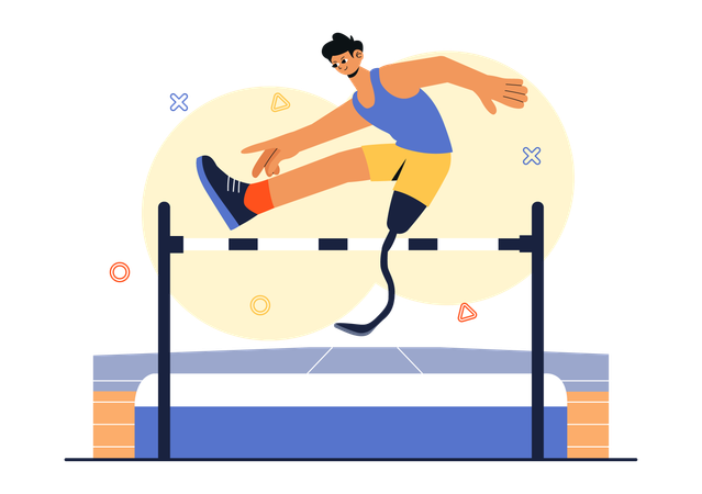 Disabled player high jump  Illustration