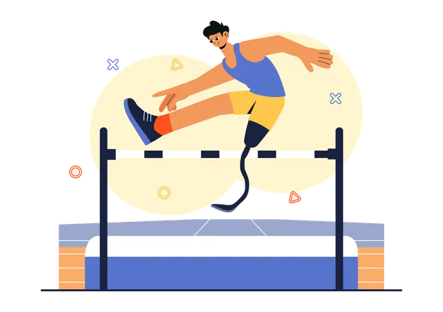 Disabled player high jump  Illustration