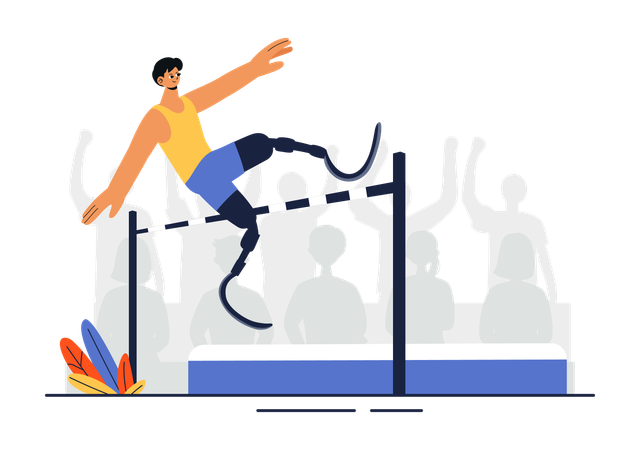 Disabled player high jump  Illustration