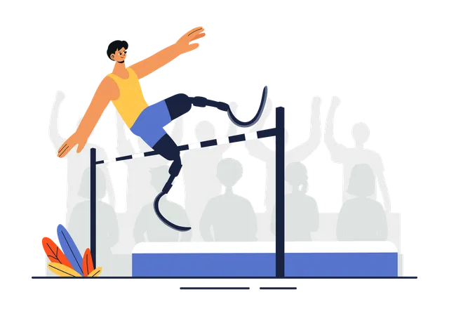 Disabled player high jump  Illustration