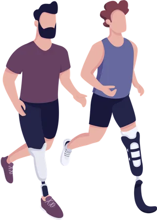 Disabled sportsmen race  Illustration