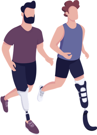 Disabled sportsmen race  Illustration