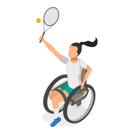 Disabled woman taking part in Paralympic  Illustration