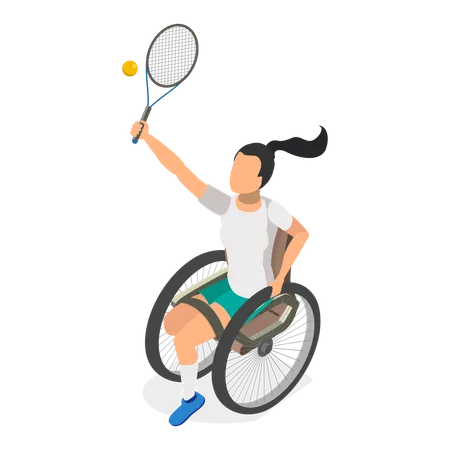 Disabled woman taking part in Paralympic  Illustration