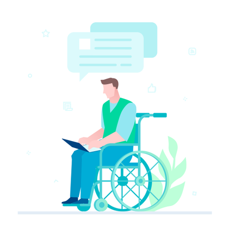 Disabled Worker Chatting Illustration