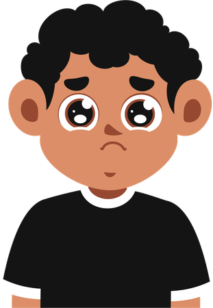 Disappointed Child Expression  Illustration