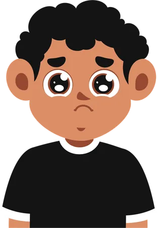 Disappointed Child Expression  Illustration