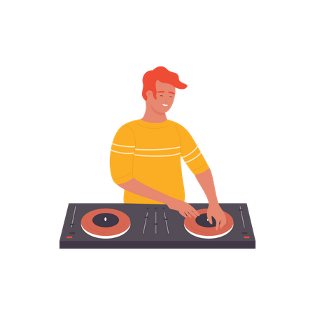 Disc Jockey Player  Illustration