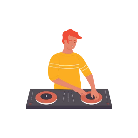 Disc Jockey Player  Illustration