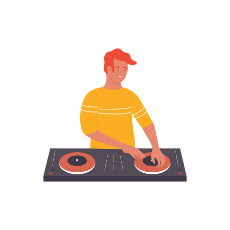 Disc Jockey Player  일러스트레이션