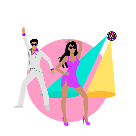 Disco and Electronic Dance Conceptual Banner  イラスト