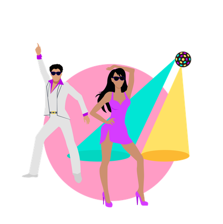 Disco and Electronic Dance Conceptual Banner  Illustration