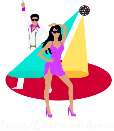 Disco and Electronic Dance  Illustration