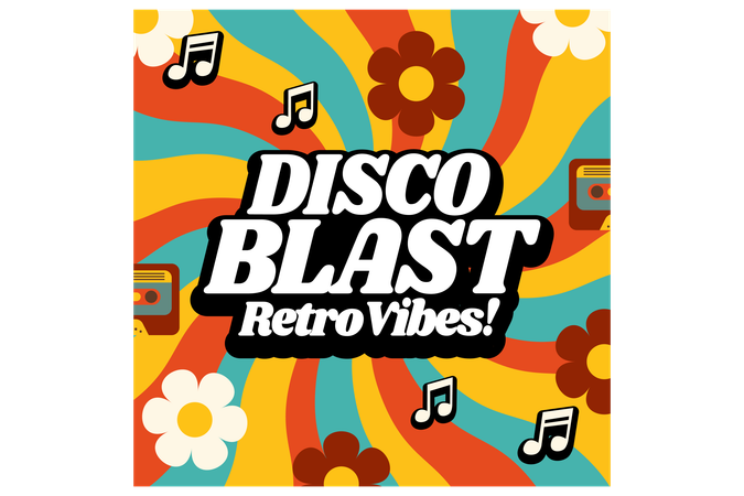 Vibraciones retro de explosión de discoteca  Ilustración