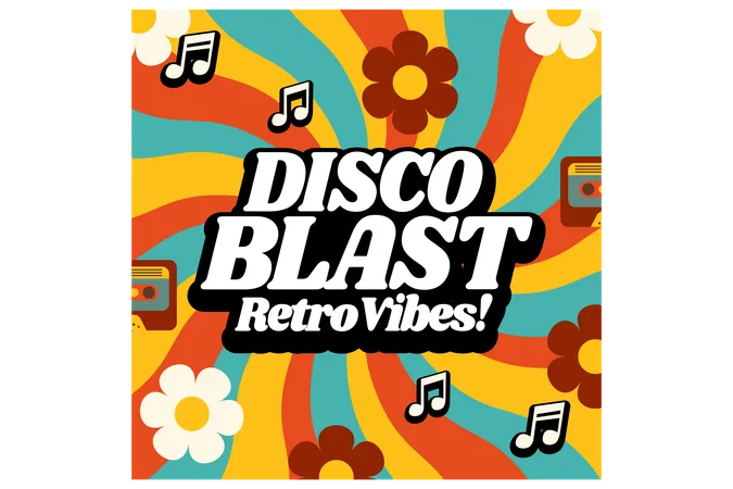 Vibraciones retro de explosión de discoteca  Ilustración