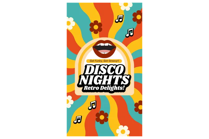 Disco Nights Retro Delights  Illustration