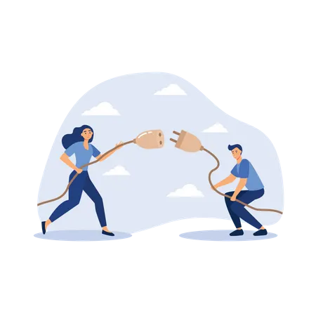 Disconnected business Illustration