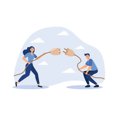 Disconnected business  Illustration