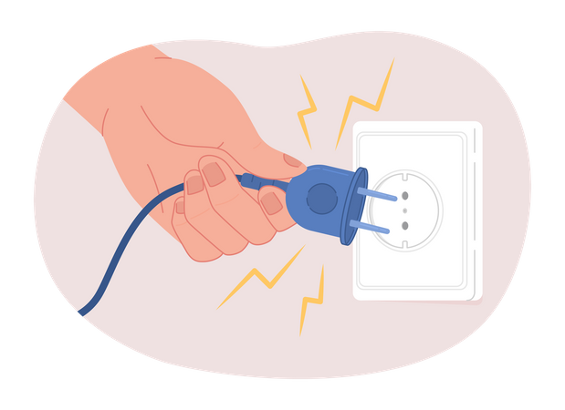 Disconnecting power cord  Illustration