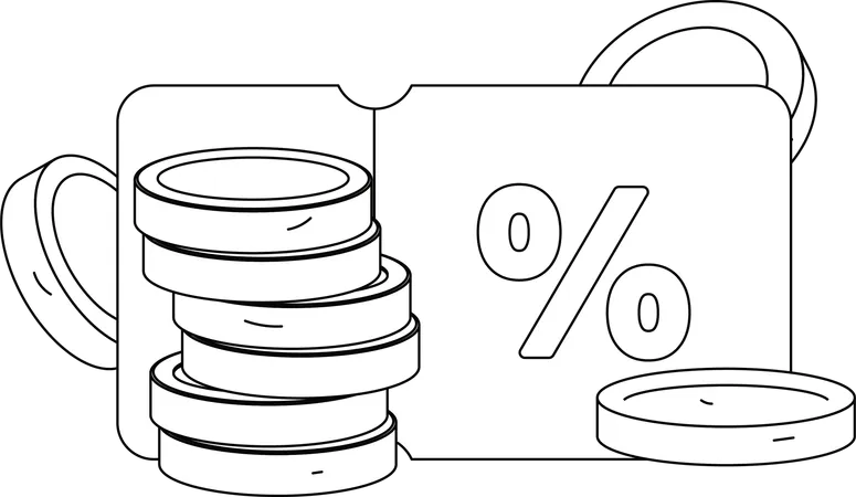 Discount coupon with coins  Illustration