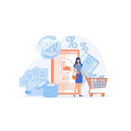Discount Earn Point And Gift  Illustration