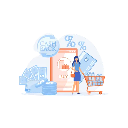 Discount Earn Point And Gift  Illustration