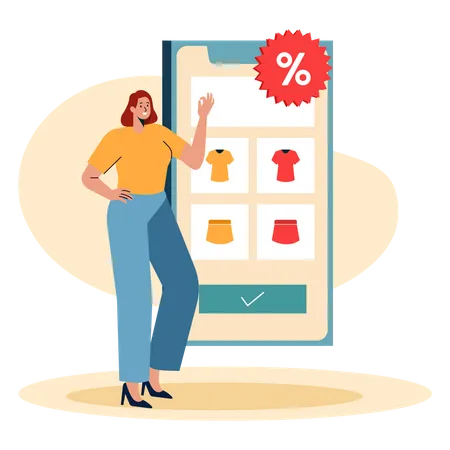 Discount In Online Store Illustration