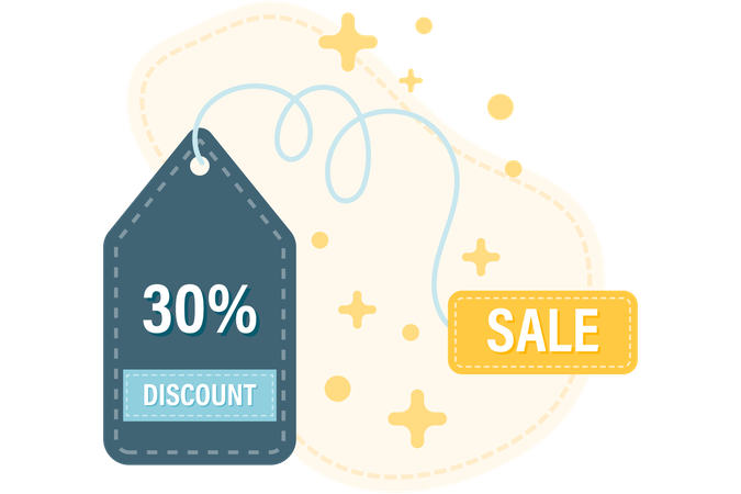 Discount label and price tag  Illustration