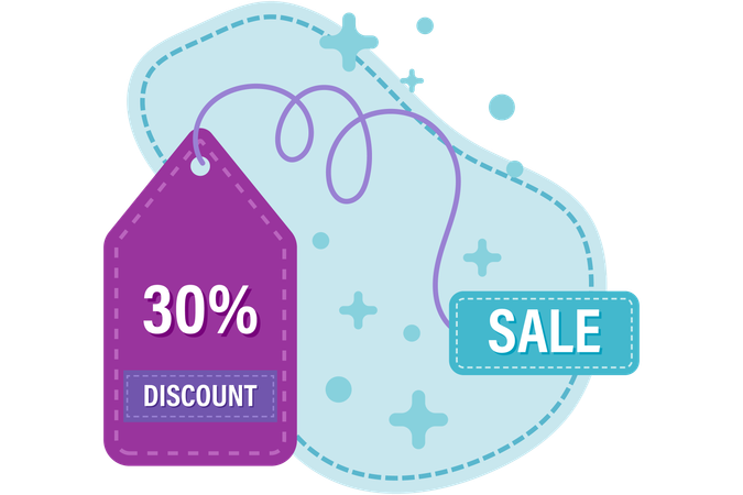 Discount label and price tag  Illustration