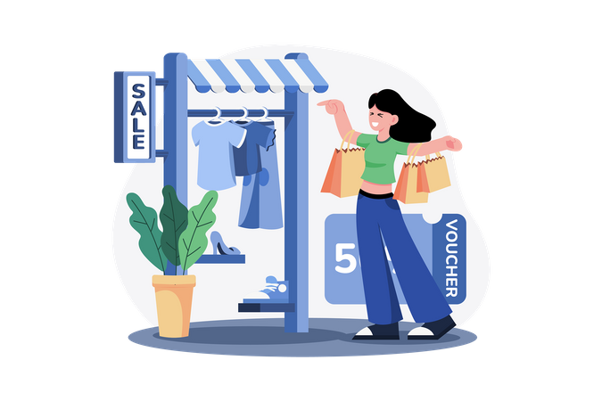 Discount on clothes sale  Illustration