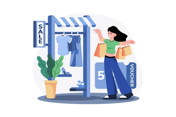 Discount on clothes sale  Illustration