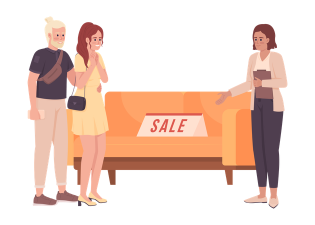 Discount on couch  Illustration