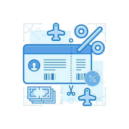 Discount On Flight Booking  Illustration