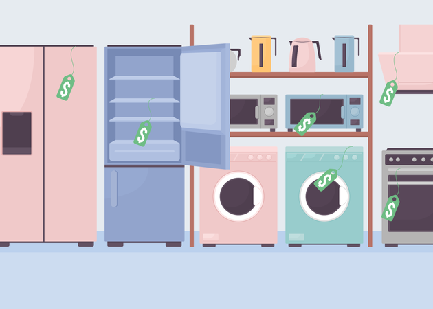 Discount on kitchen appliances  Illustration