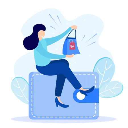 Discount On Shopping  Illustration