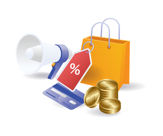 Discount online shopping campaign  Illustration