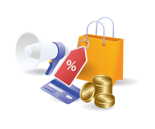 Discount online shopping campaign  Illustration