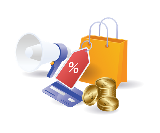 Discount online shopping campaign  Illustration