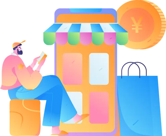 Discount Shopping  Illustration