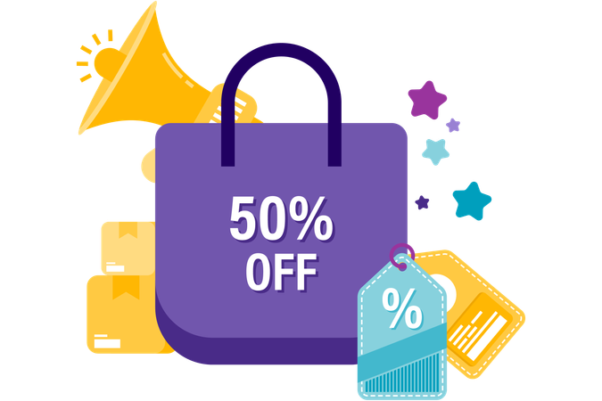 Discount shopping bag  Illustration