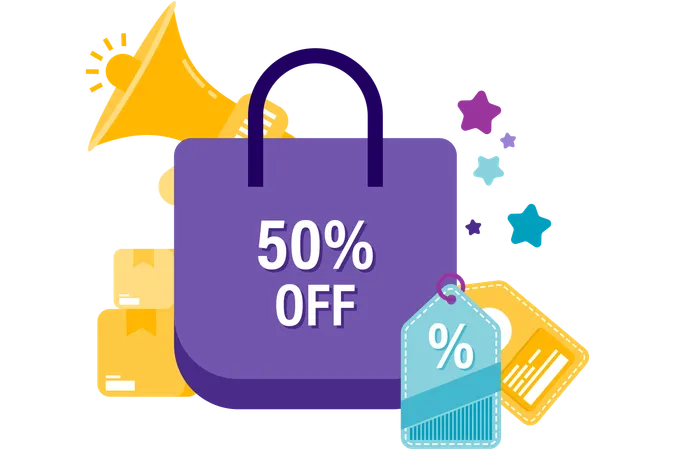 Discount shopping bag  Illustration