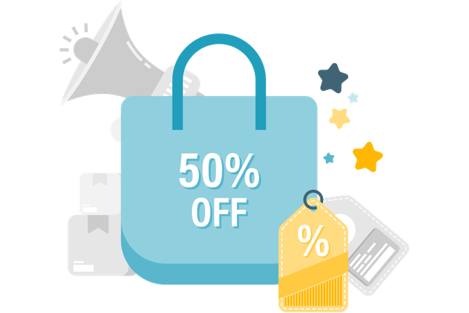 Discount shopping bag  Illustration