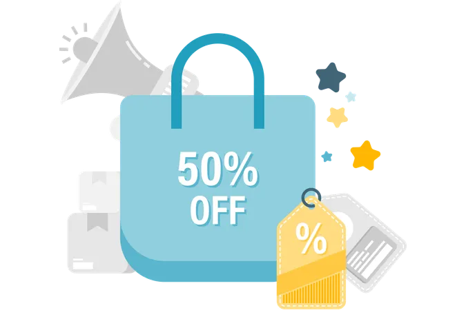 Discount shopping bag  Illustration