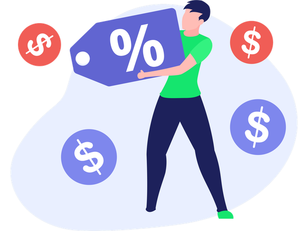 Discount tag applied on all products  Illustration