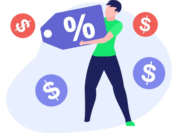 Discount tag applied on all products  Illustration
